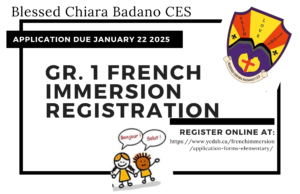 Grade 1 French Immersion Online Application Deadline: Jan 22 2025!